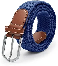 Men's Blue Woven Design Canvas Casual Slim Belt-thumb1