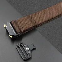 Men's Brown Solid Canvas Casual Slim Belt-thumb2