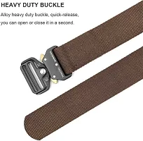 Men's Brown Solid Canvas Casual Slim Belt-thumb1