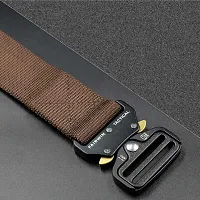 Men's Brown Solid Canvas Casual Slim Belt-thumb3