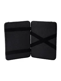 Trendy Men Artificial Leather Black Card Holder-thumb2