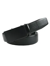 Elegant Black Solid Synthetic Leather Belt For Men-thumb1