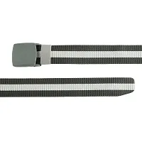 Elite Grey Solid Canvas Belt For Men-thumb3