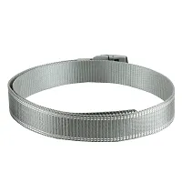 Elite Silver Solid Canvas Belt For Men-thumb2