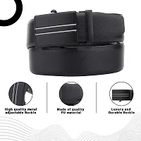 Trendy Black Artificial Leather Solid Casual Belts For Men And Boys-thumb3