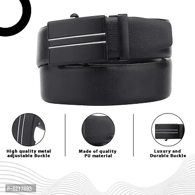 Trendy Black Artificial Leather Solid Casual Belts For Men And Boys-thumb4