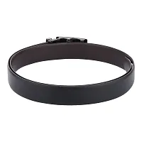 Stunning Black Artificial Leather Textured Casual Belts For Men And Boys-thumb2