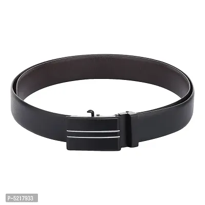 Stunning Black Artificial Leather Textured Casual Belts For Men And Boys-thumb2