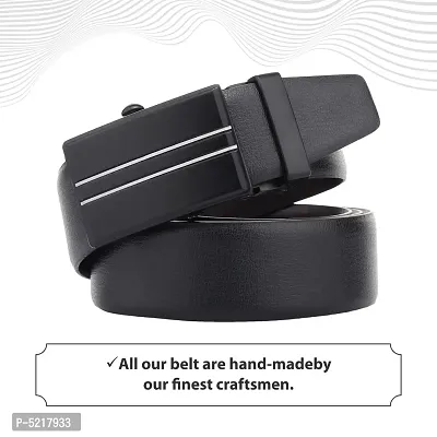 Stunning Black Artificial Leather Textured Casual Belts For Men And Boys-thumb5