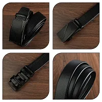 Stunning Black Artificial Leather Textured Casual Belts For Men And Boys-thumb4