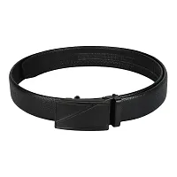 Stunning Black Artificial Leather Textured Casual Belts For Men And Boys-thumb1