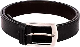 Trendy Artificial Leather Black Solid Belt For Men-thumb1