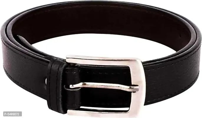 Trendy Artificial Leather Black Solid Belt For Men-thumb2