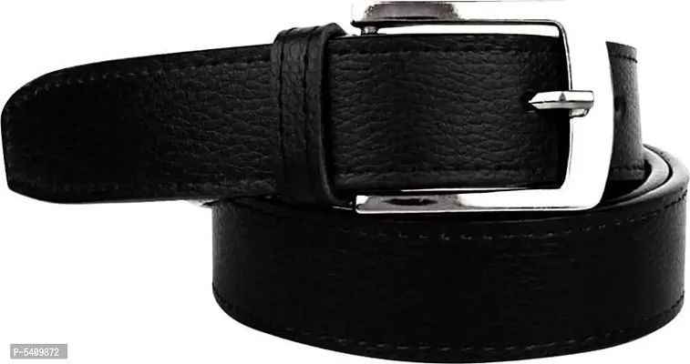 Trendy Artificial Leather Black Solid Belt For Men-thumb0