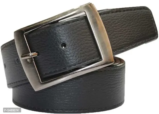 Trendy Artificial Leather Black Solid Belt For Men