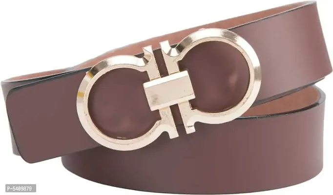 Trendy Artificial Leather Brown Solid Belt For Men-thumb0