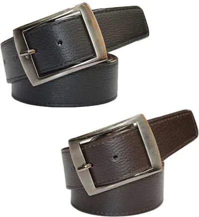 Stylish Casual Combos Of 2 Synthetic Leather Belts For Men