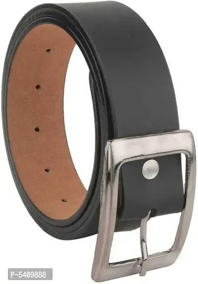Trendy Artificial Leather Black Solid Belt For Men-thumb0