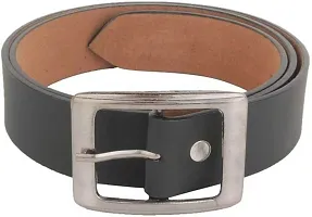Trendy Artificial Leather Black Solid Belt For Men-thumb1