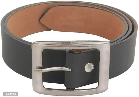 Trendy Artificial Leather Black Solid Belt For Men-thumb2