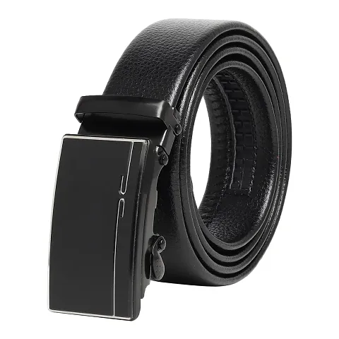 Artificial Leather Belt With Adjustable Buckle For Men