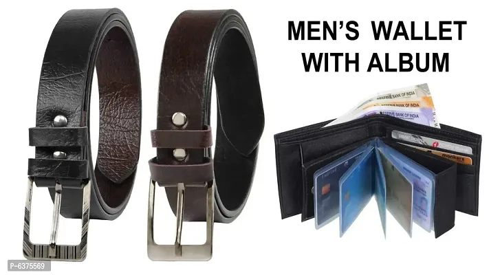 Men Slim Solid Combo Belts-thumb0