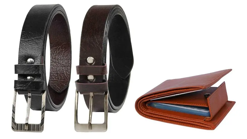 Men Slim Solid Combo Belts