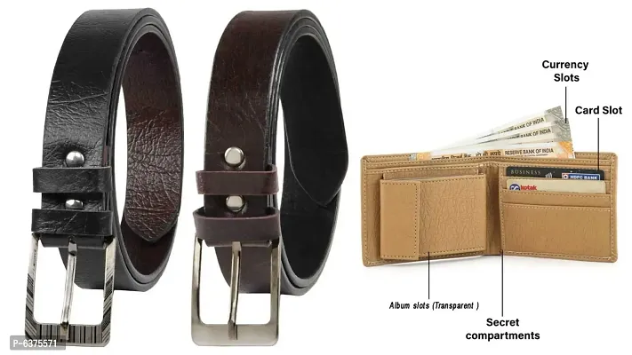 Men Slim Solid Combo Belts