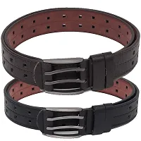 Stylish Leatherite Black And Coffee Solid Mens Belts Combo-thumb1