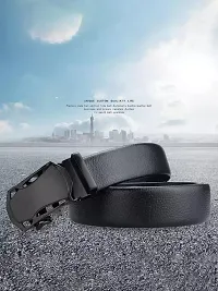 Stylish Black Synthetic Leather Belts For Men-thumb2