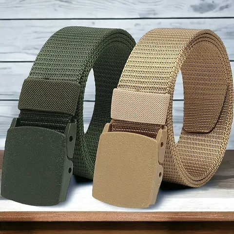 Unisex Nylon Canvas Waist Belt Pack Of 2