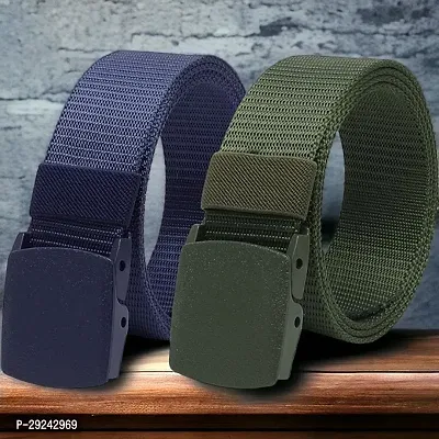 Unisex Nylon  Canvas Waist Belt Pack Of 2