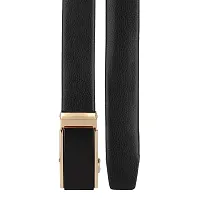 Stylish Artificial Leather Black Slider Buckle Belt-thumb3