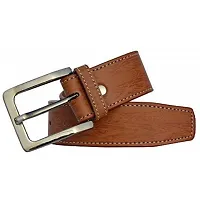 Elegant Brown Artificial Leather Solid Belt For Men-thumb1