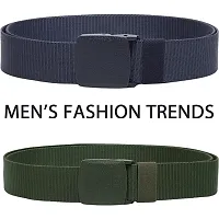 Unisex Nylon  Canvas Waist Belt Pack Of 2-thumb1