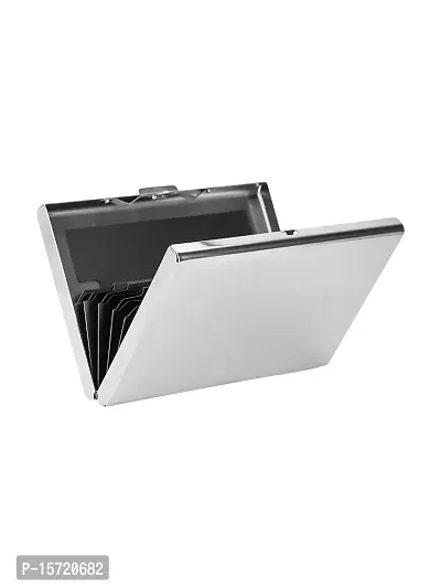 Trendy Men Silver Metal Card Holder-thumb3