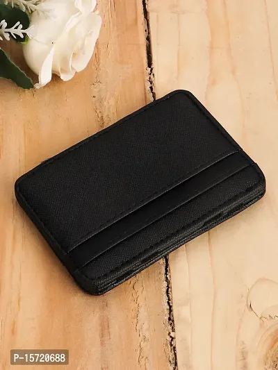 Trendy Men Artificial Leather Black Card Holder-thumb0