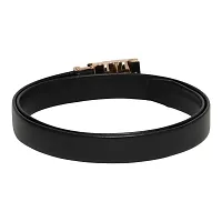 Stylish Artificial Leather Black Slider Buckle Belt-thumb2