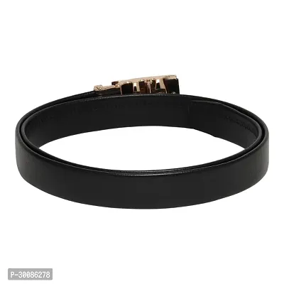 Stylish Artificial Leather Black Slider Buckle Belt-thumb3