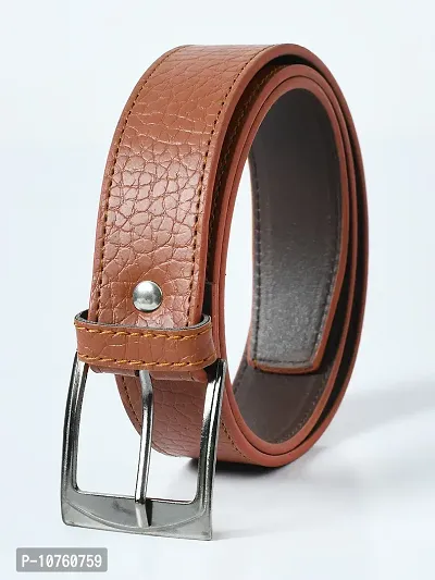 Elegant Tan Synthetic Leather Solid Belts For Men-thumb0
