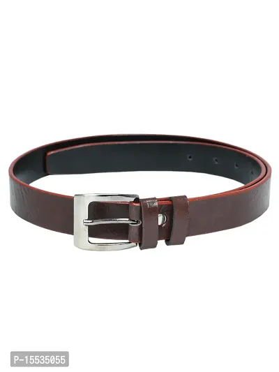 Elegant Brown Synthetic Solid Belts For Men-thumb0