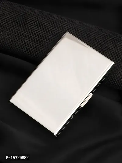 Trendy Men Silver Metal Card Holder-thumb0