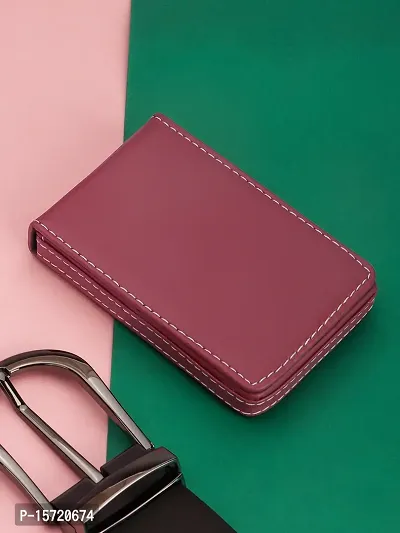 Trendy Men Artificial Leather Maroon Card Holder-thumb0