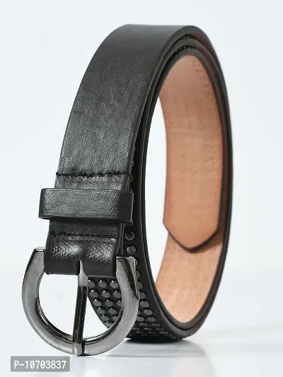 Stylish Solid Artificial Leather Self Design Belt For Women-thumb0