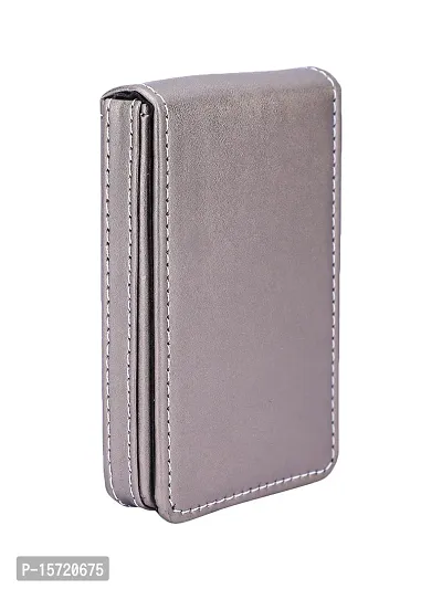 Trendy Men Artificial Leather Silver Card Holder-thumb3