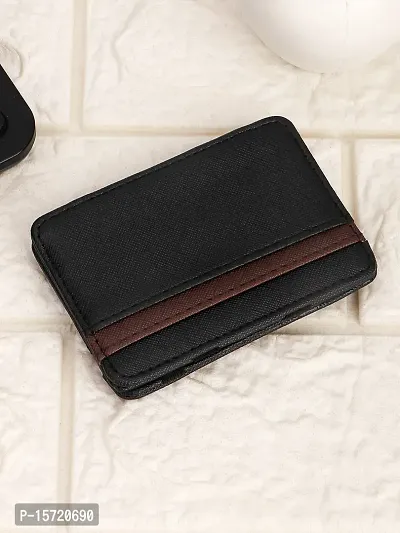 Trendy Men Artificial Leather Black Card Holder