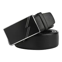 Stylish Artificial Leather Black Slider Buckle Belt-thumb3