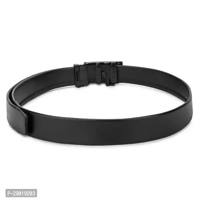 Men's Black Solid Artificial Leather Belt Pack of 1-thumb4