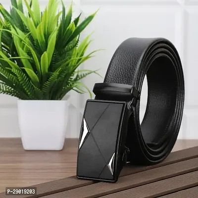 Men's Black Solid Artificial Leather Belt Pack of 1-thumb0