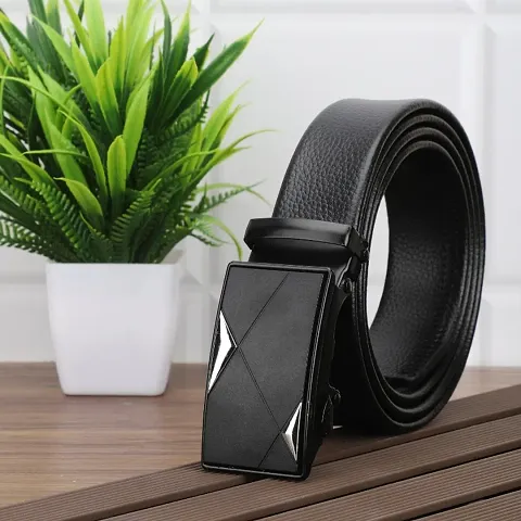 Men's Artificial Leather, Slide Belt With Easier Adjustable Buckle